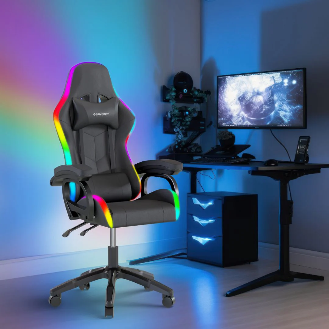 Gamerstol - GameMate Premium RGB - iHero - Gamer stol test - Datalife.dk